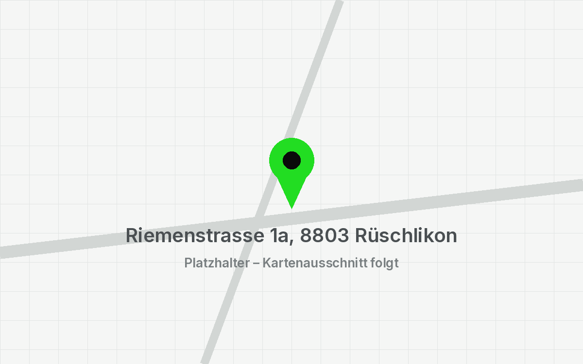 Kartenausschnitt (Platzhalter): Lage der Garage Scheu, Riemenstrasse 1a, 8803 Rüschlikon